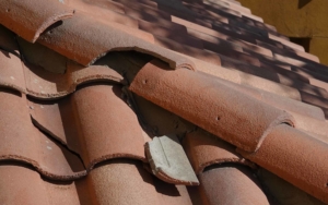 broken tile on residential roof