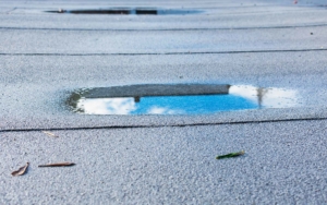 water puddle on a roof