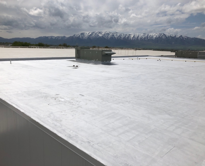 flat roof with mountains in the background