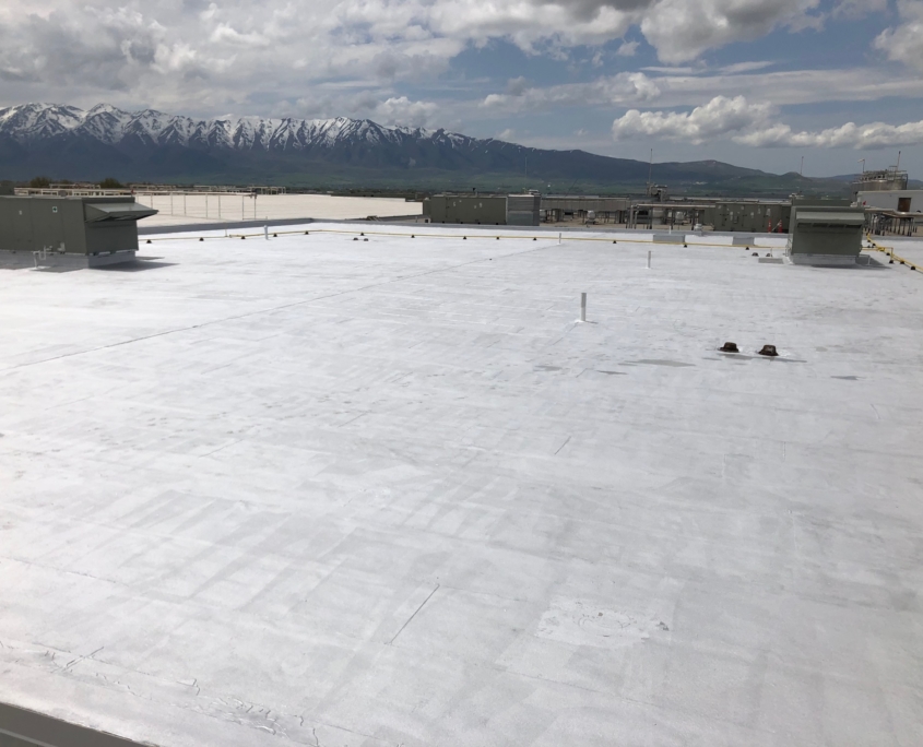 flat roof with mountains in the background