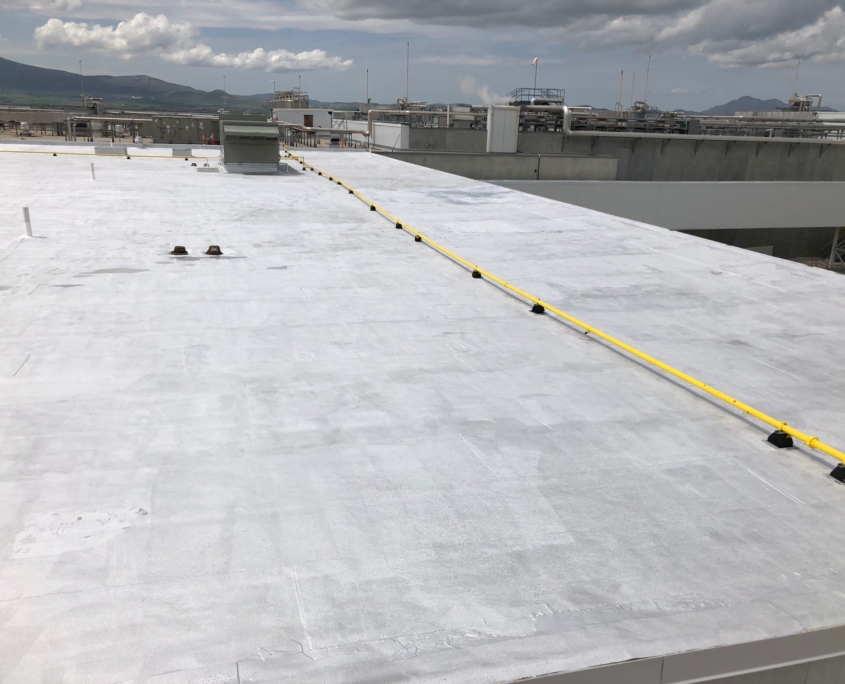 flat roof with mountains in the background